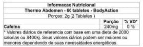 Thermo Abdomen Cafeína 240mg Pote 60 Tabs Bodyaction