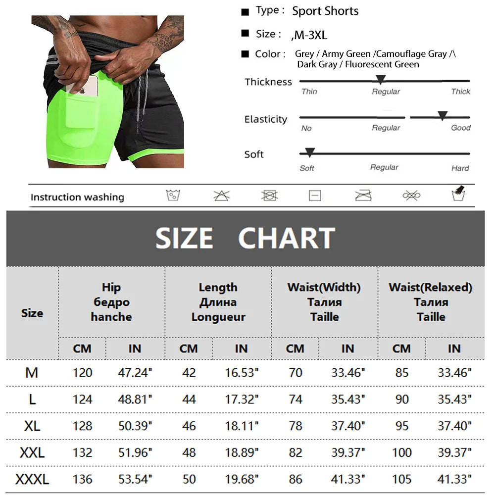 Shorts esportivos masculinos fitness de corrida - Feel Nature