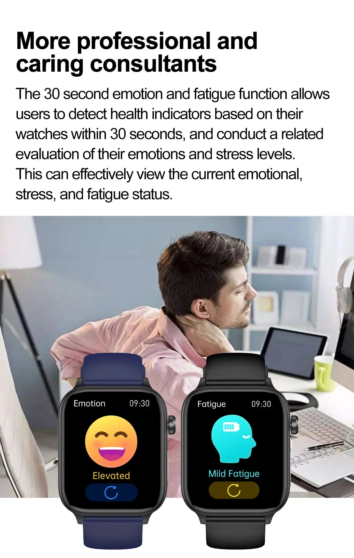 Smartwatch GUHUAVMI Emotion: Monitoramento Emocional e de Saúde
